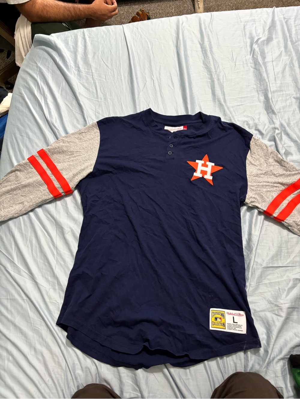 Mitchell & Ness Cooperstown Collection Houston Astros 3/4 sleeve
